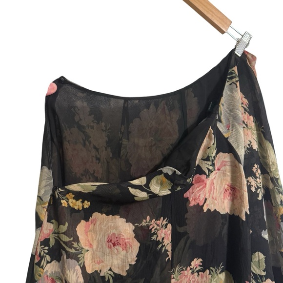 Vintage Ralph LaurenSilk Floral Fairy Skirt Black Romantic Cottagecore Size 12 - Picture 7 of 12
